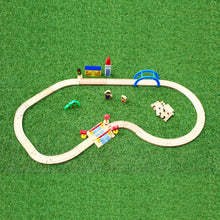 画像をギャラリービューアに読み込む, moku TRAIN 木製電車とレールセット(スタックストーお片付けBOX)